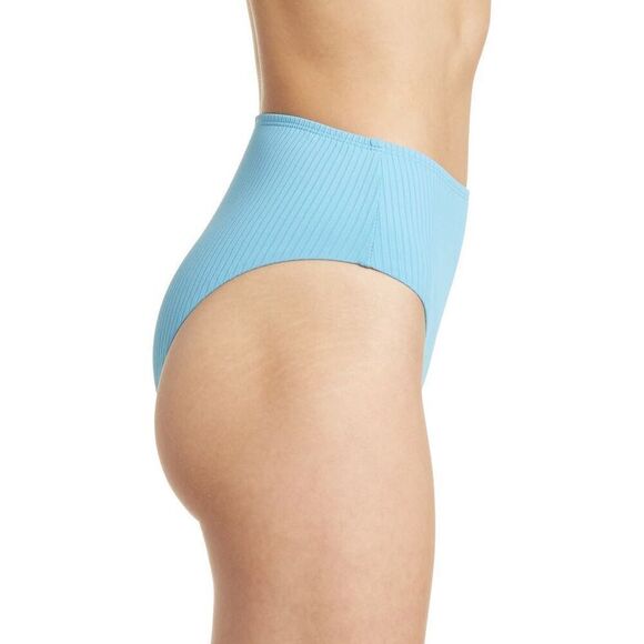 VYB Bikini Bottoms Womens Size M Eye Candy Blu Mid Waisted Retro Ribbed NWT - Picture 7 of 9